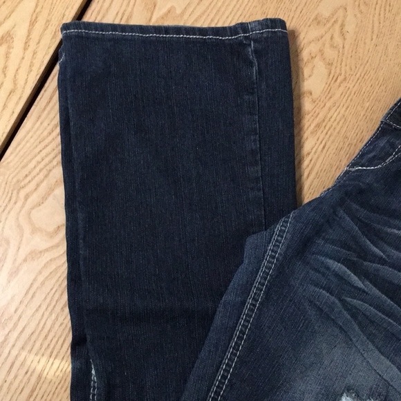 Juniors Twenty One by Rue21 Jeans Distressed Lacey Boot Cut Size 3/4 Regular - Picture 3 of 7